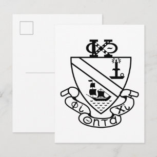 Phi Chi Theta Wappen S/W Postkarte