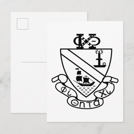 Phi Chi Theta Wappen | S/W Postkarte (Vorne/Hinten)