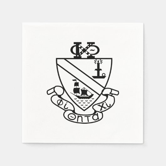 Phi Chi Theta Wappen | S/W Serviette (Vorderseite)