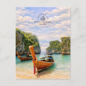 Phi Phi Inseln, Andamanensee | Wasserfarbe Strand  Postkarte (Vorderseite)