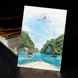 Phi Phi Inseln, Thailand   Wasserfarben-Andenken  Postkarte