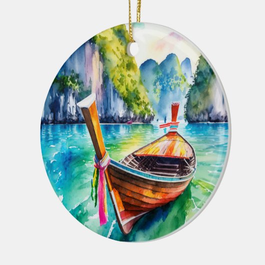 Phi Phi Island Krabi Longboat Thailand Keramik Ornament (Links)