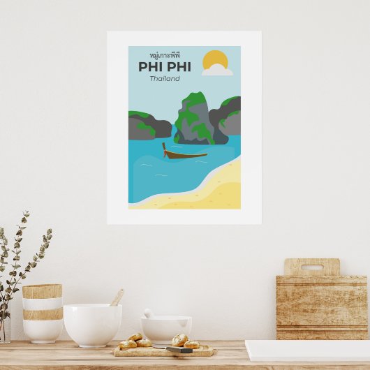 Phi Phi Island Thailand Reisen Art Poster (Küche)