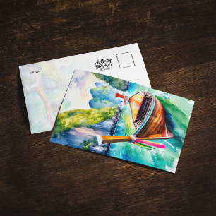 Phi Phi Islands Krabi Thailand Watercolor Postcard Einladung