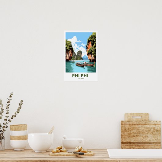 Phi Phi Thailand Travel Print Poster (Küche)