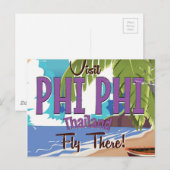Phi Phi thailand Vintage Reiseplakat Postkarte (Vorne/Hinten)