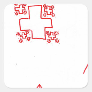 Phi See Thru Fraktal Trees Quadratischer Aufkleber