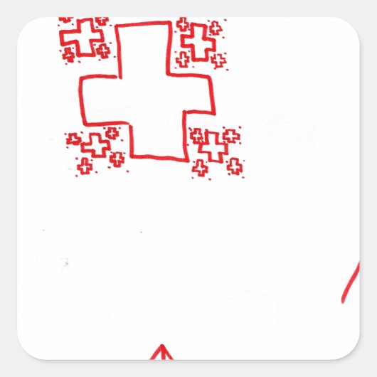 Phi See Thru Fraktal Trees Quadratischer Aufkleber (Vorderseite)