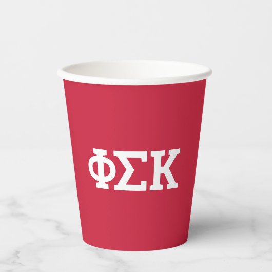 Phi Sigma Kappa Buchstaben Pappbecher (Vorderseite)
