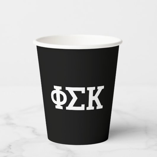 Phi Sigma Kappa Buchstaben Pappbecher (Vorderseite)