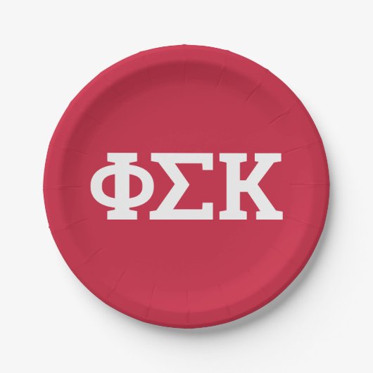Phi Sigma Kappa Buchstaben Pappteller (Vorderseite)