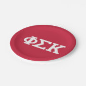 Phi Sigma Kappa Buchstaben Pappteller (Schrägansicht)
