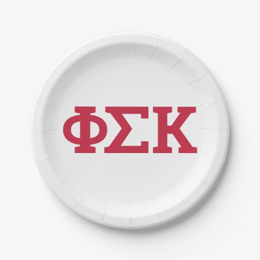 Phi Sigma Kappa Buchstaben Pappteller (Vorderseite)