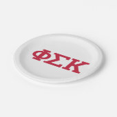Phi Sigma Kappa Buchstaben Pappteller (Schrägansicht)