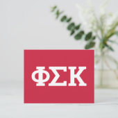 Phi Sigma Kappa Buchstaben Postkarte (Stehend Vorderseite)