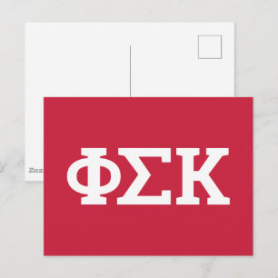 Phi Sigma Kappa Buchstaben Postkarte