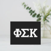 Phi Sigma Kappa Buchstaben Postkarte (Stehend Vorderseite)