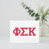 Phi Sigma Kappa Buchstaben Postkarte (Stehend Vorderseite)
