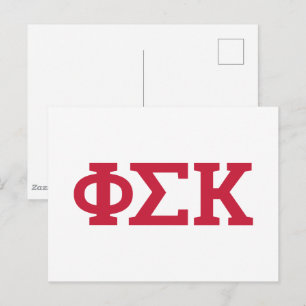 Phi Sigma Kappa Buchstaben Postkarte