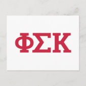 Phi Sigma Kappa Buchstaben Postkarte (Vorderseite)