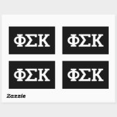 Phi Sigma Kappa Buchstaben Rechteckiger Aufkleber (Blatt)