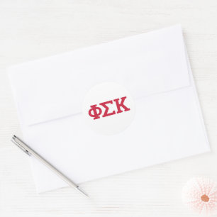Phi Sigma Kappa Buchstaben Runder Aufkleber