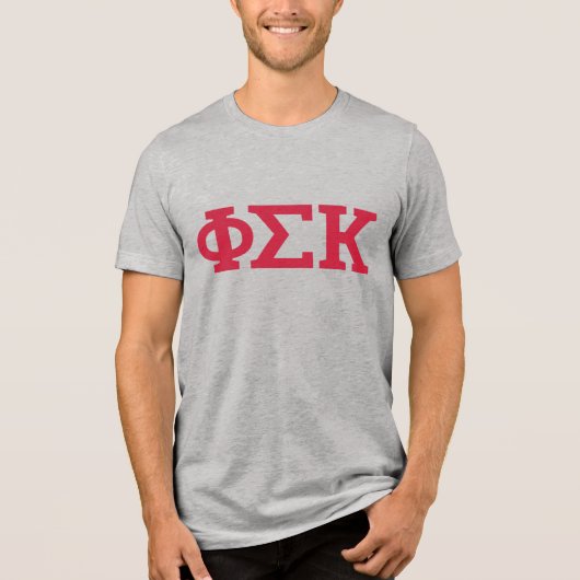 Phi Sigma Kappa Buchstaben Tri-Blend Shirt (Vorderseite)