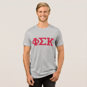 Phi Sigma Kappa Buchstaben Tri-Blend Shirt (Vorderseite voll)