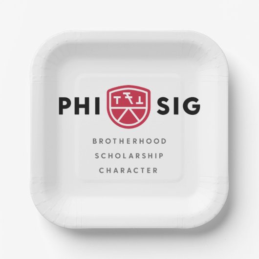 Phi Sigma Kappa Grundsätze Pappteller (Vorderseite)