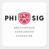 Phi Sigma Kappa Grundsätze Quadratischer Aufkleber (Vorderseite)