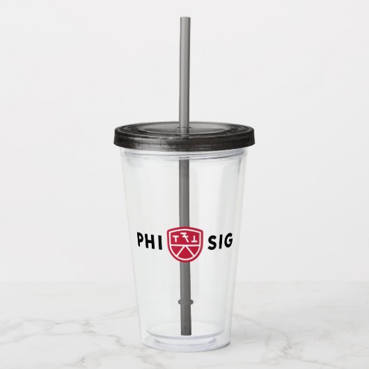 Phi Sigma Kappa-Logo Acryltrinkbecher (Vorderseite)