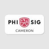 Phi Sigma Kappa-Logo Namensschild (Vorderseite)