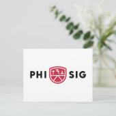 Phi Sigma Kappa-Logo Postkarte (Stehend Vorderseite)