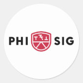 Phi Sigma Kappa-Logo Runder Aufkleber (Vorderseite)