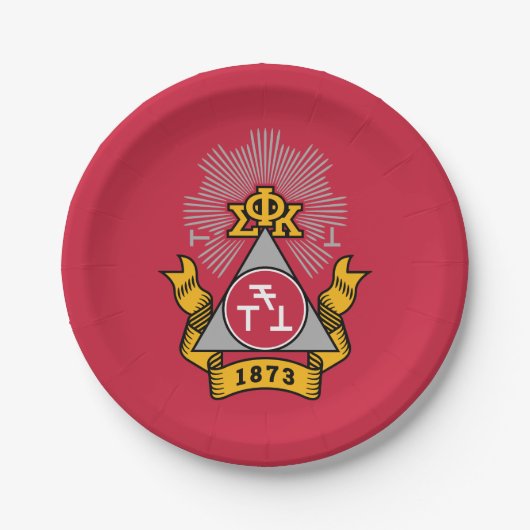 Phi Sigma Kappa-Wappen Pappteller (Vorderseite)