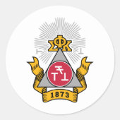 Phi Sigma Kappa-Wappen Runder Aufkleber (Vorderseite)