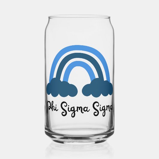 Phi Sigma Sigma Blau Monochrom Regenbogen Dosenglas (Rückseite)