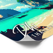 Phi Thailand Art Vintage Reise Illustration Poster (Ecke)