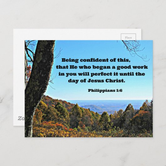 Phil. 1:6 Ich bin davon überzeugt, dass er, der.. Postkarte (Vorne/Hinten)