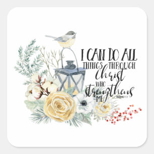 Phil 4:13 i Can Do All Things Christmas Sticker