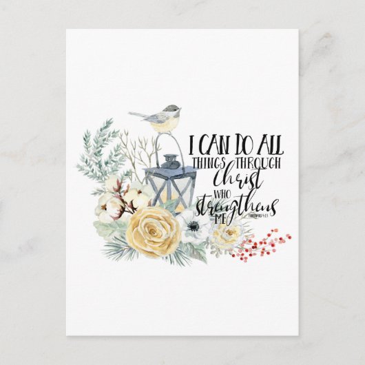 Phil 4:13 Ich kann alles Weihnachten tun Postkarte (Vorderseite)