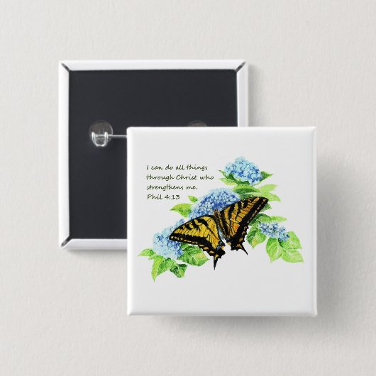 Phil 4:13 Motivation der Inspirationsbibel-Schrift Button (Vorne & Hinten)