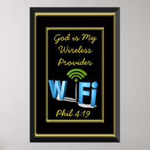 Phil 4:19 Gott ist mein Mobilfunkanbieter Poster