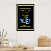 Phil 4:19 Gott ist mein Wireless-Provider Poster (Küche)