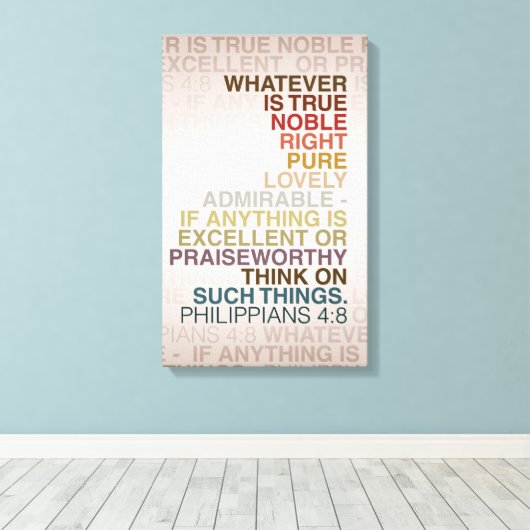 Phil 4:8 Wrapped Canvas 16x24 Leinwanddruck (Insitu (Holzboden))
