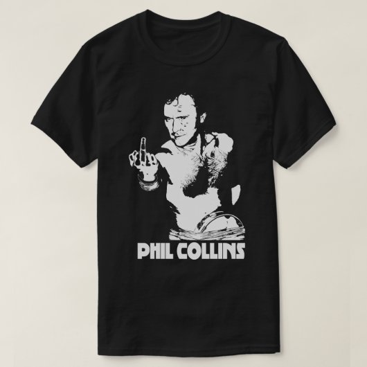 Phil collin, weißer Text T-Shirt (Design vorne)
