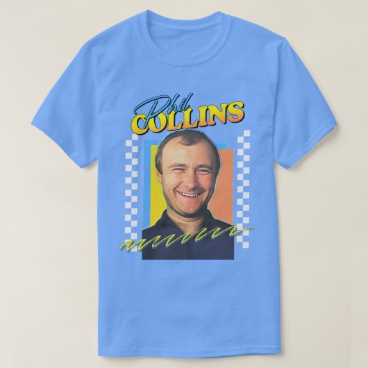 Phil Collins Retro 80er Ästhetischer Lüfter Design T-Shirt (Design vorne)