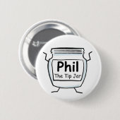 Phil der Spitze-Glas-Knopf Button (Vorne & Hinten)