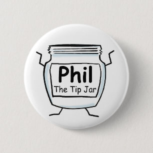 Phil der Spitze-Glas-Knopf Button