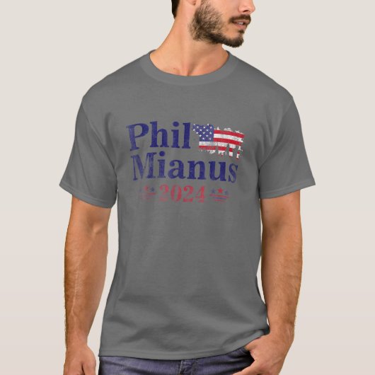 Phil Mianus Funny Präsidentschaftswahl 2024 Parod T-Shirt (Vorderseite)